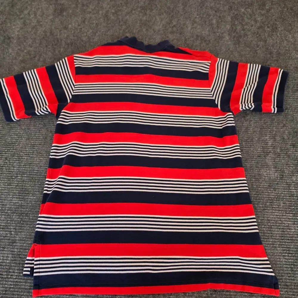 Ralph Lauren Polo Golf Men's XL Red Blue White Striped Short Sleeve Polo